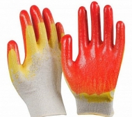 Перчатки трикотажные с 2-ым латексным обливом (Красный) уп.300 пар купить в интернет-магазине «АРК СНАБ»